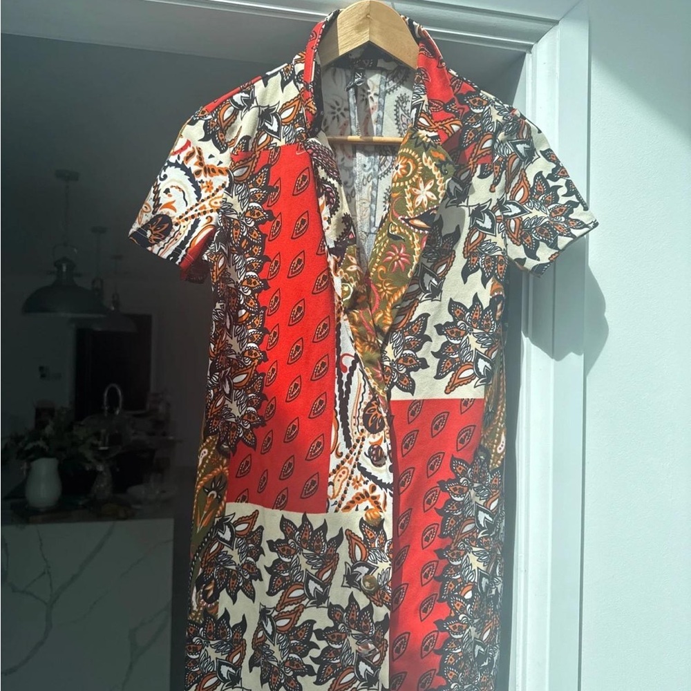 Zara Men's Multicolor Patchwork Shirt
